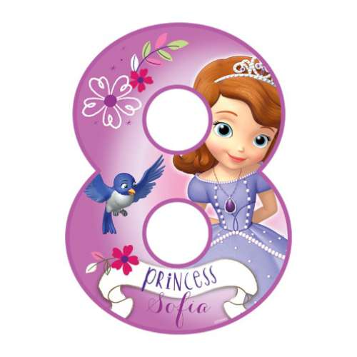 Sofia the First Number 8 Edible Icing Image - Click Image to Close